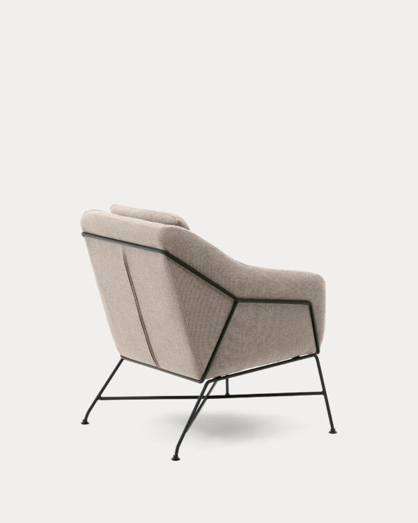 Fauteuil Brida beige et pieds en acier