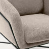 Fauteuil Brida beige et pieds en acier