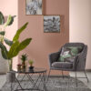 Fauteuil Brida gris foncé avec structure en acier