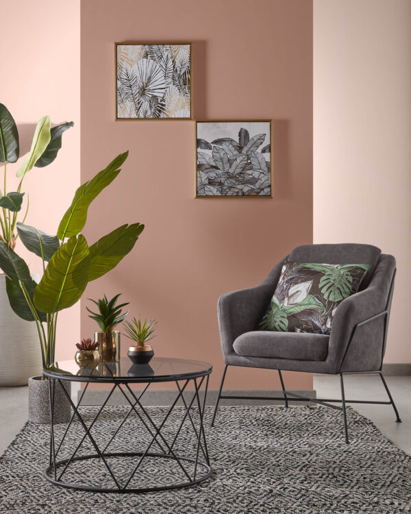 Fauteuil Brida gris foncé avec structure en acier