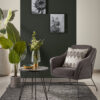 Fauteuil Brida gris foncé avec structure en acier