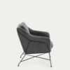 Fauteuil Brida gris foncé avec structure en acier