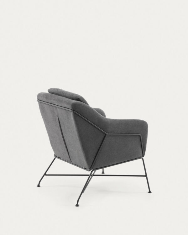 Fauteuil Brida gris foncé avec structure en acier