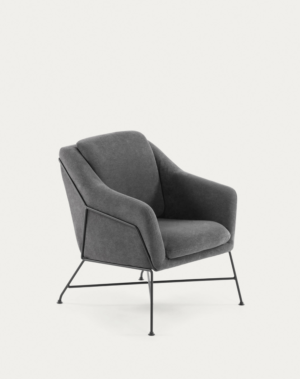 Fauteuil Brida gris foncé avec structure en acier