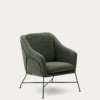 Fauteuil Brida vert et pieds en acier