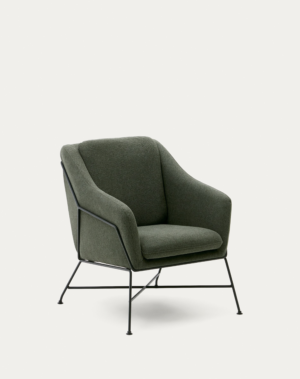 Fauteuil Brida vert et pieds en acier