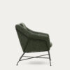 Fauteuil Brida vert et pieds en acier