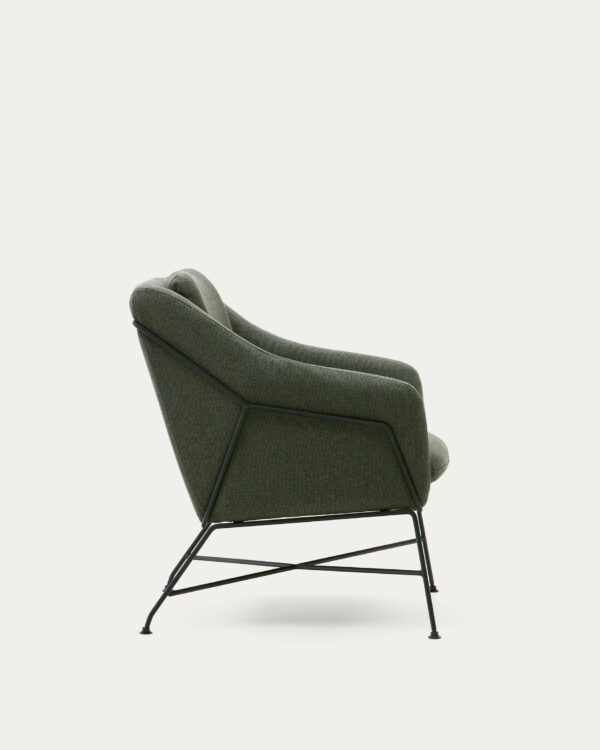 Fauteuil Brida vert et pieds en acier
