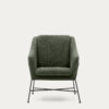 Fauteuil Brida vert et pieds en acier