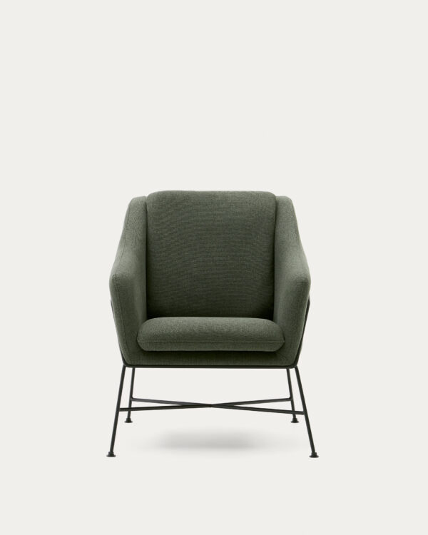 Fauteuil Brida vert et pieds en acier