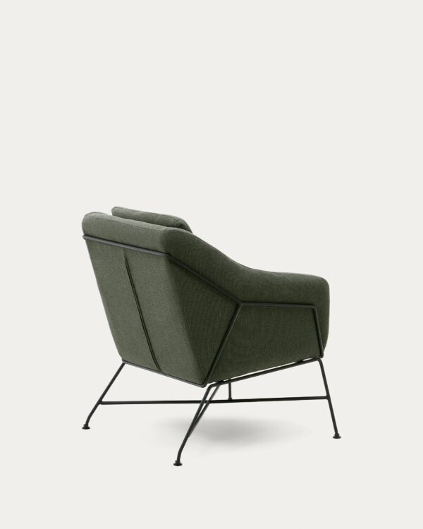 Fauteuil Brida vert et pieds en acier