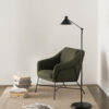 Fauteuil Brida vert et pieds en acier