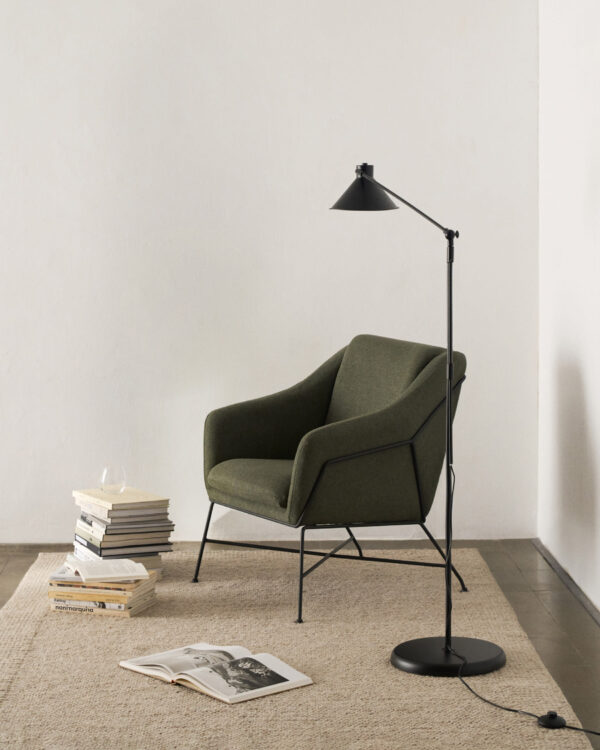 Fauteuil Brida vert et pieds en acier