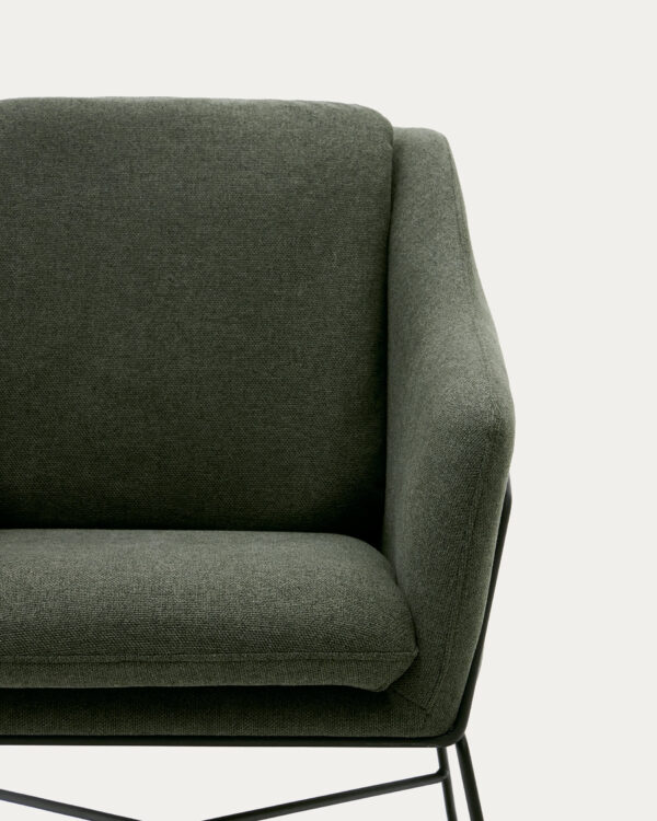 Fauteuil Brida vert et pieds en acier