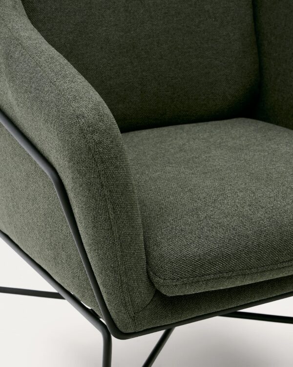 Fauteuil Brida vert et pieds en acier