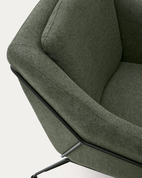 Fauteuil Brida vert et pieds en acier
