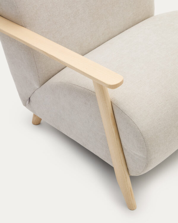 Fauteuil Meghan en tissu chenille perle