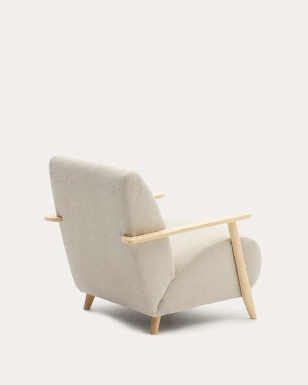 Fauteuil Meghan en tissu chenille perle