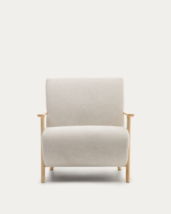 Fauteuil Meghan en tissu chenille perle