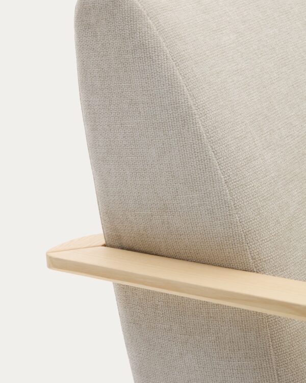 Fauteuil Meghan en tissu chenille perle