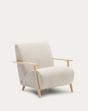 Fauteuil Meghan en tissu chenille perle