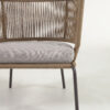 Fauteuil Nadin en corde beige et pieds en acier