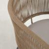 Fauteuil Nadin en corde beige et pieds en acier
