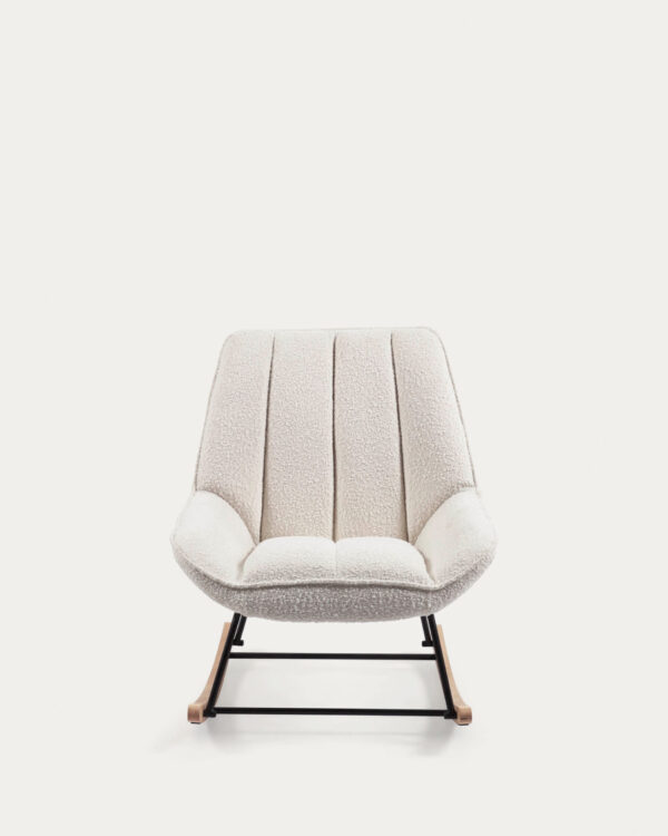 Fauteuil à bascule Marlina bouclette blanc