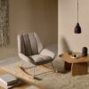 Fauteuil à bascule Marlina en tissu chenille