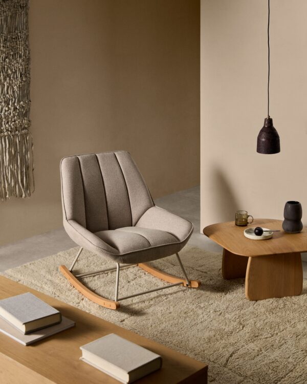 Fauteuil à bascule Marlina en tissu chenille