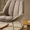Fauteuil à bascule Marlina en tissu chenille