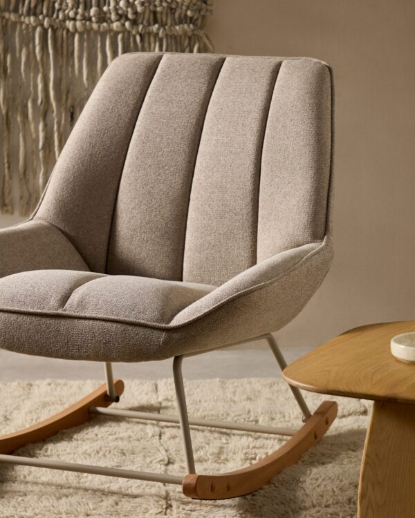 Fauteuil à bascule Marlina en tissu chenille