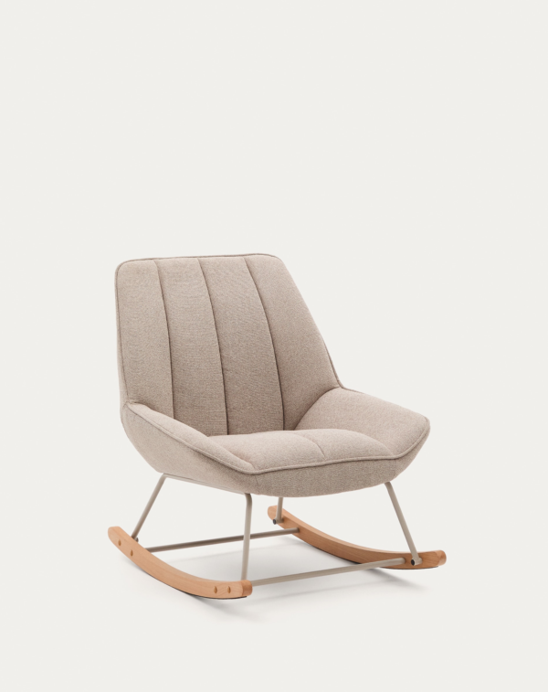 Fauteuil à bascule Marlina en tissu chenille