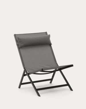 Fauteuil pliant Canutells en aluminium gris foncé