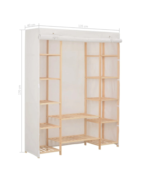 Garde-robe Blanc 135 X 40 X 170 Cm Tissu (3) Garde-robe Blanc 135 X 40 X 170 Cm Tissu