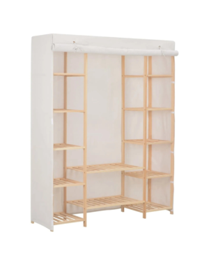 Garde-robe Blanc 135 X 40 X 170 Cm Tissu