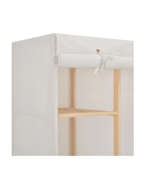 Garde-robe Blanc 135 X 40 X 170 Cm Tissu (5) Garde-robe Blanc 135 X 40 X 170 Cm Tissu