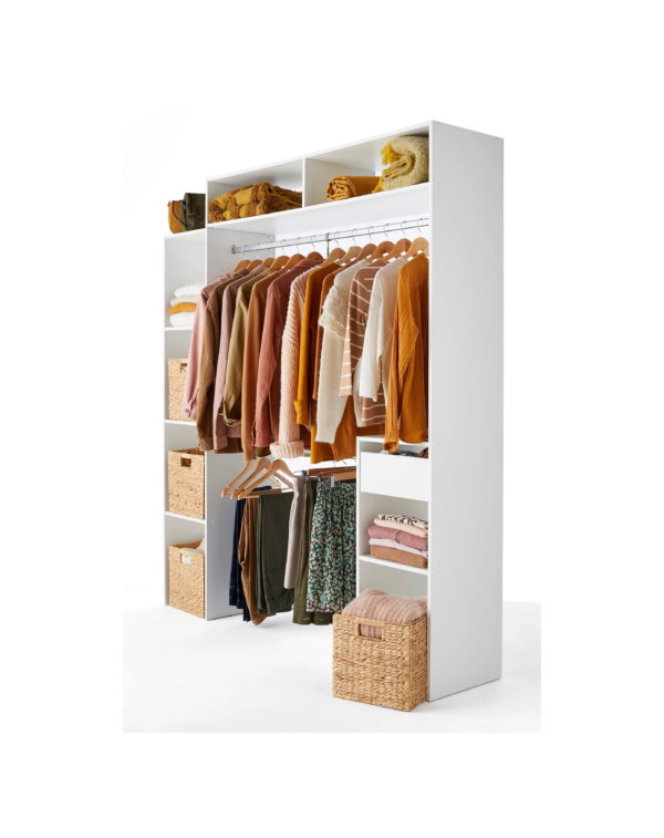 Kit dressing 1 colonne extensible et 1 bloc de rangement Dressmod blanc (1) Kit dressing 1 colonne extensible et 1 bloc de rangement Dressmod