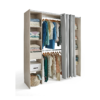 Kit dressing 2 colonnes avec rideau Komet décor chêne grisé