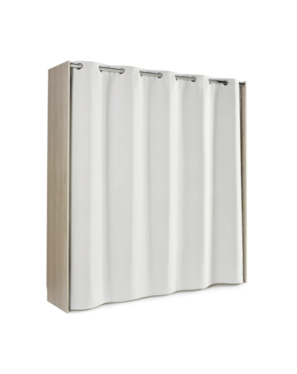 Kit dressing 2 colonnes avec rideau Komet décor chêne grisé (2) Kit dressing 2 colonnes avec rideau Komet décor chêne grisé