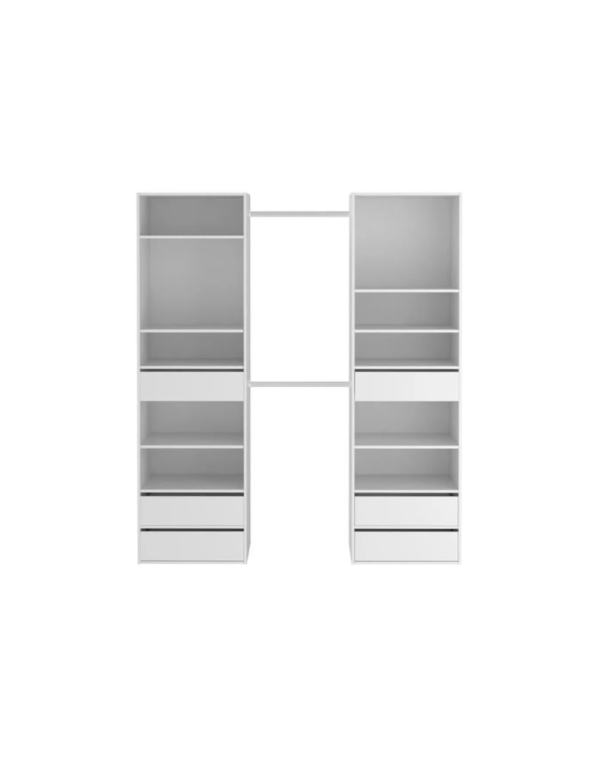 Kit dressing Combi 2 colonnes + 2 penderies + 6 tiroirs