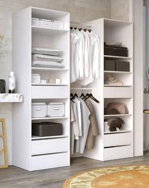 Kit dressing Combi 2 colonnes + 2 penderies + 6 tiroirs