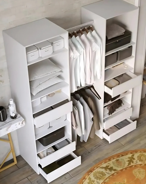Kit dressing Combi 2 colonnes + 2 penderies + 6 tiroirs