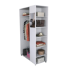Meuble Dressing Penderie Blanc 8 Niches Miroir Roulettes