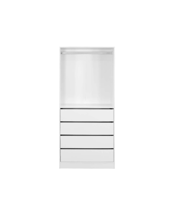 Module Dressing Avec 4 Tiroirs Et 1 Penderie Blanc (3) Module Dressing Avec 4 Tiroirs Et 1 Penderie Blanc