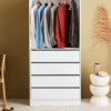 Module Dressing Avec 4 Tiroirs Et 1 Penderie Blanc
