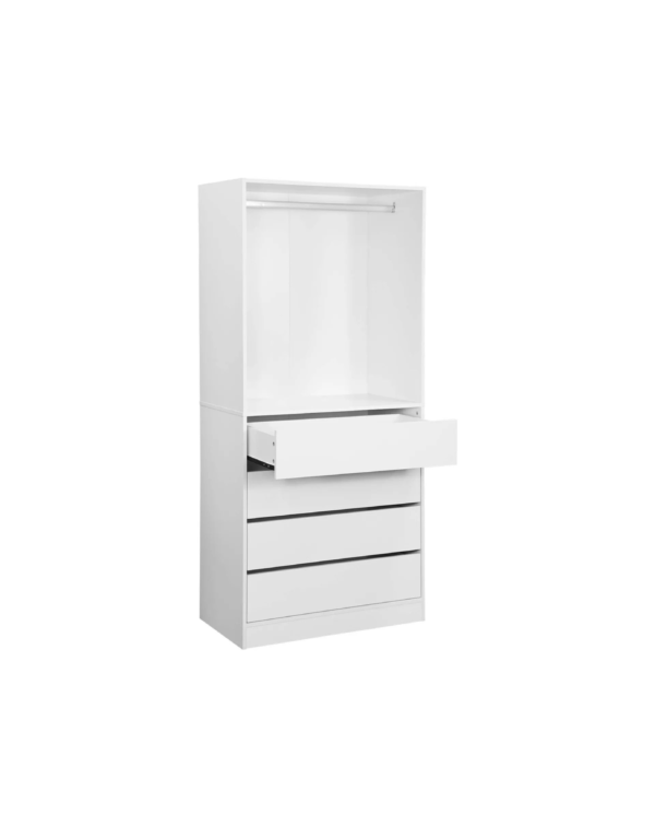 Module Dressing Avec 4 Tiroirs Et 1 Penderie Blanc (5) Module Dressing Avec 4 Tiroirs Et 1 Penderie Blanc