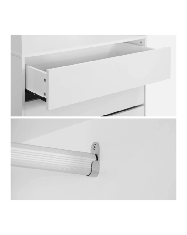 Module Dressing Avec 4 Tiroirs Et 1 Penderie Blanc (7) Module Dressing Avec 4 Tiroirs Et 1 Penderie Blanc