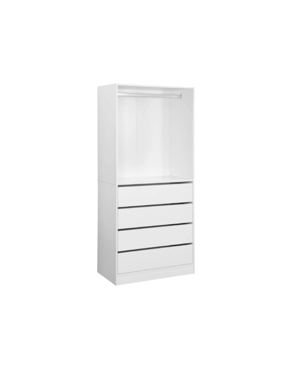 Module Dressing Avec 4 Tiroirs Et 1 Penderie Blanc (8) Module Dressing Avec 4 Tiroirs Et 1 Penderie Blanc