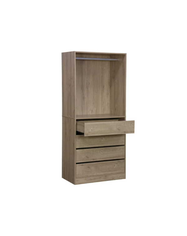 Module Dressing Avec 4 Tiroirs Et 1 Penderie Naturel (2) Module Dressing Avec 4 Tiroirs Et 1 Penderie Naturel